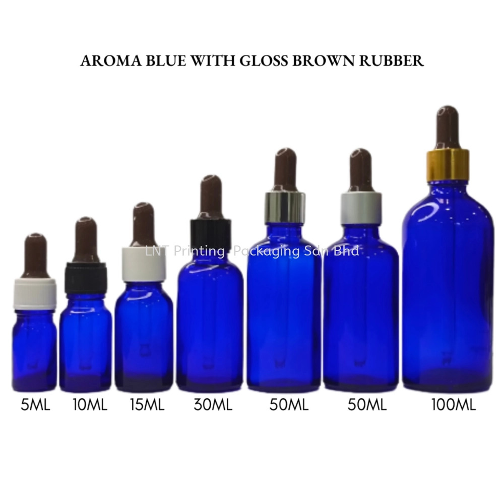 [Aroma Blue] Aroma Blue Bottle with Gloss Brown Rubber