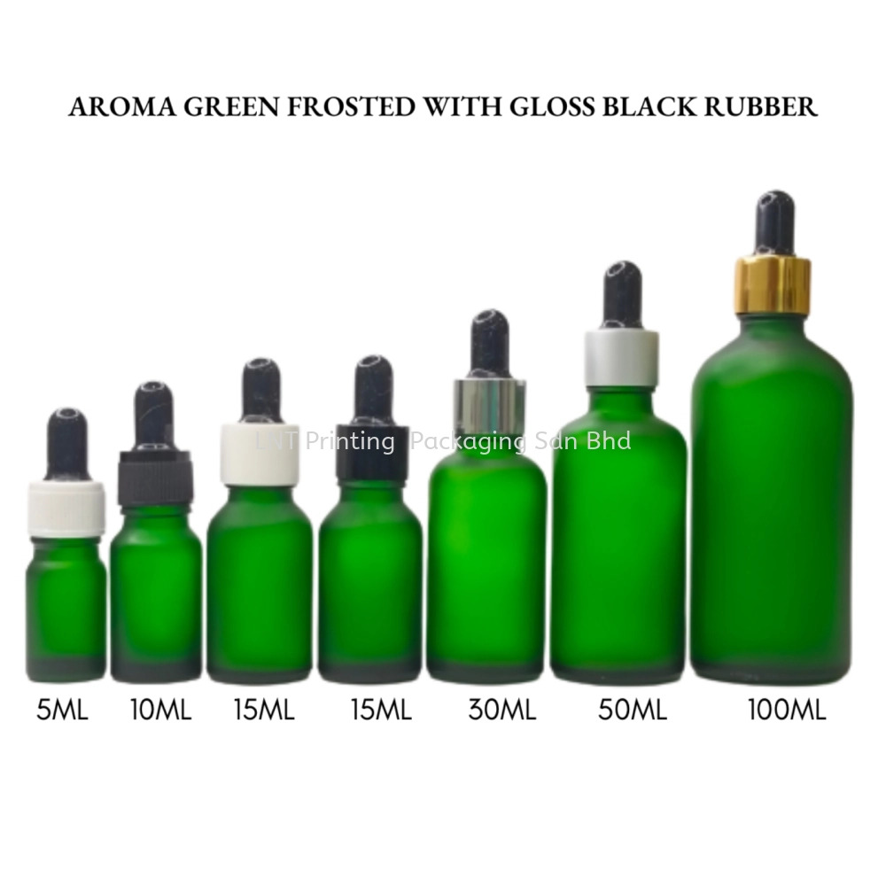 [Aroma Green Frosted] Aroma Green Frosted Bottle with Gloss Black Rubber