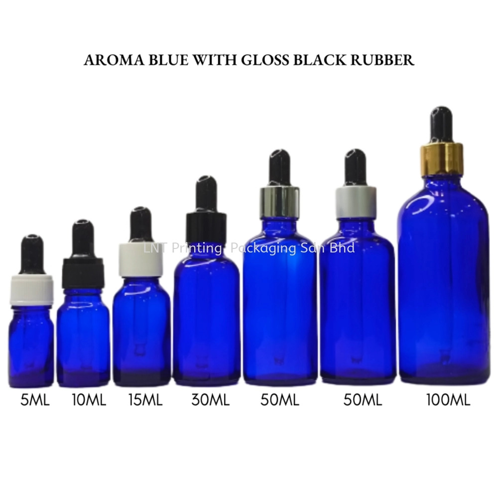 [Aroma Blue] Aroma Blue Bottle with Gloss Black Rubber
