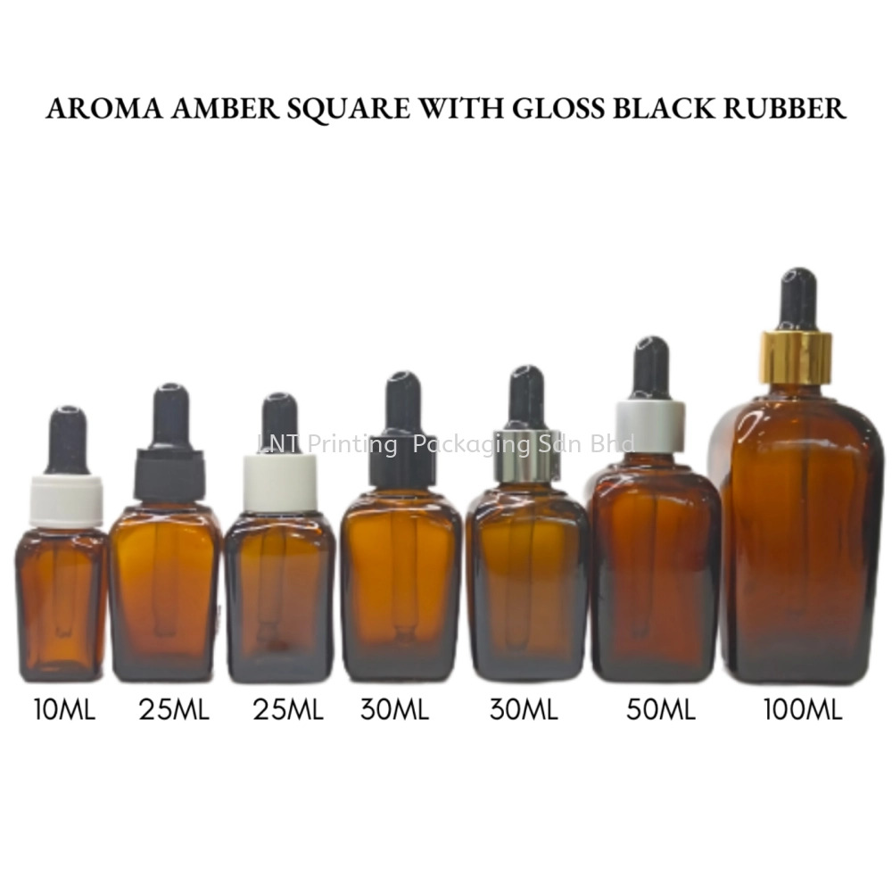 Aroma Amber Square with Gloss Black Rubber