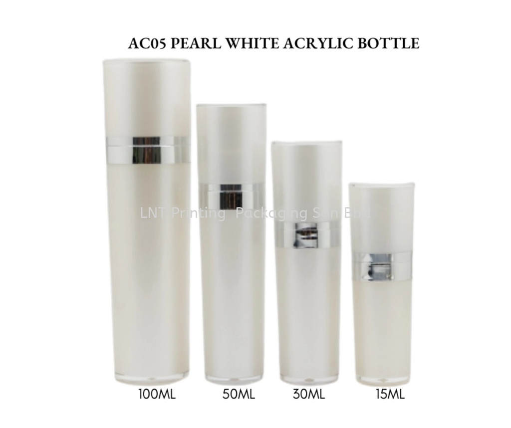 [Acrylic Bottle] AC05 PEARL WHITE ACRYLIC BOTTLE WITH PUMP