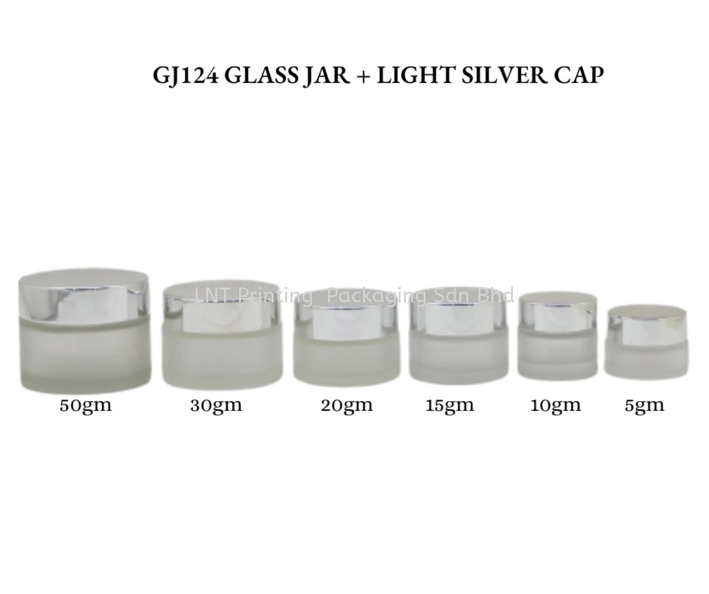 [Glass Jar] GJ124/Ml-L.Sil. 10-30gm Frosted Glass Jar With Light Silver Cap