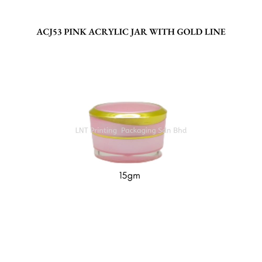 15gm Pink Acrylic Jar With Gold Line