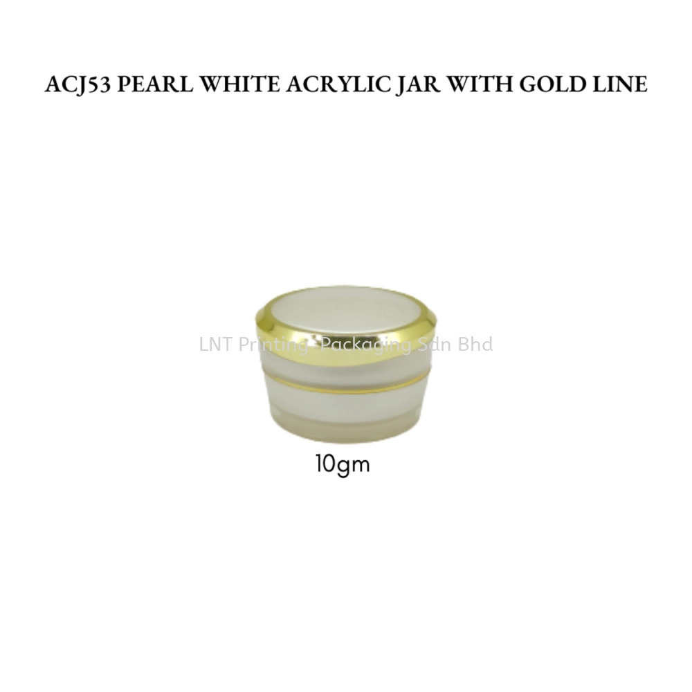 10g Pearl White Acrylic Jar With Gold Line