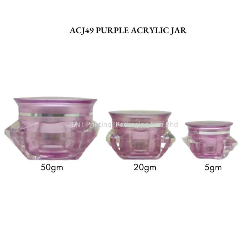 50-5g Purple Diamond Arcylic Jar With Silver Line
