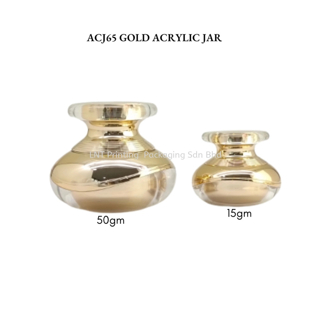 Acj65/15 & 50g Gold Acrylic Jar With Gold Cap