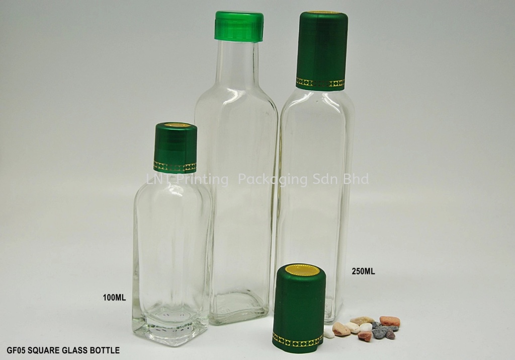 [Food Packaging] 100ml ,250ml Clear Square Glass Bottle