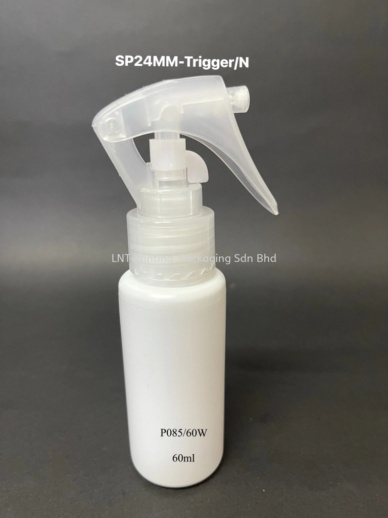 [24mm] 60Ml White Bottle With Tigger Spray