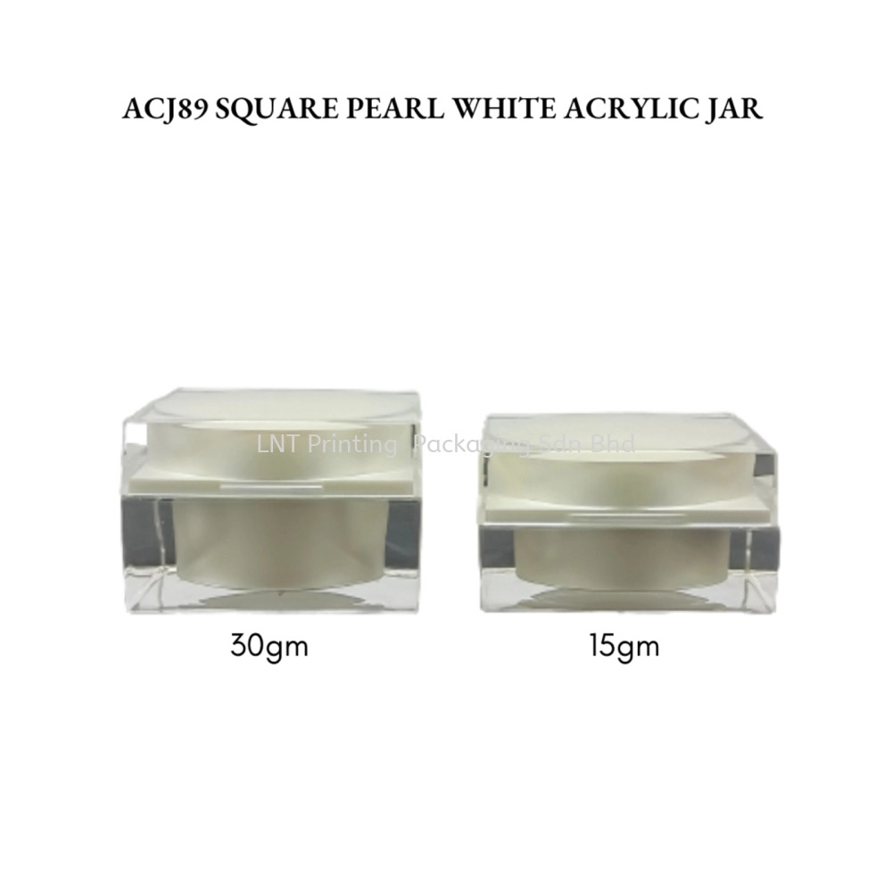 15gm,30gm Square Pear White Arcylic Jar