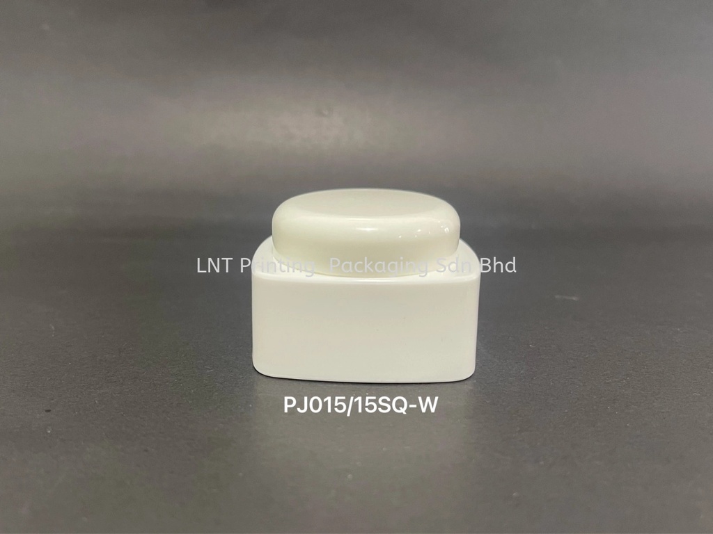 [Plastic Jar] 15gm Square Plastic Jar + Round White Cap