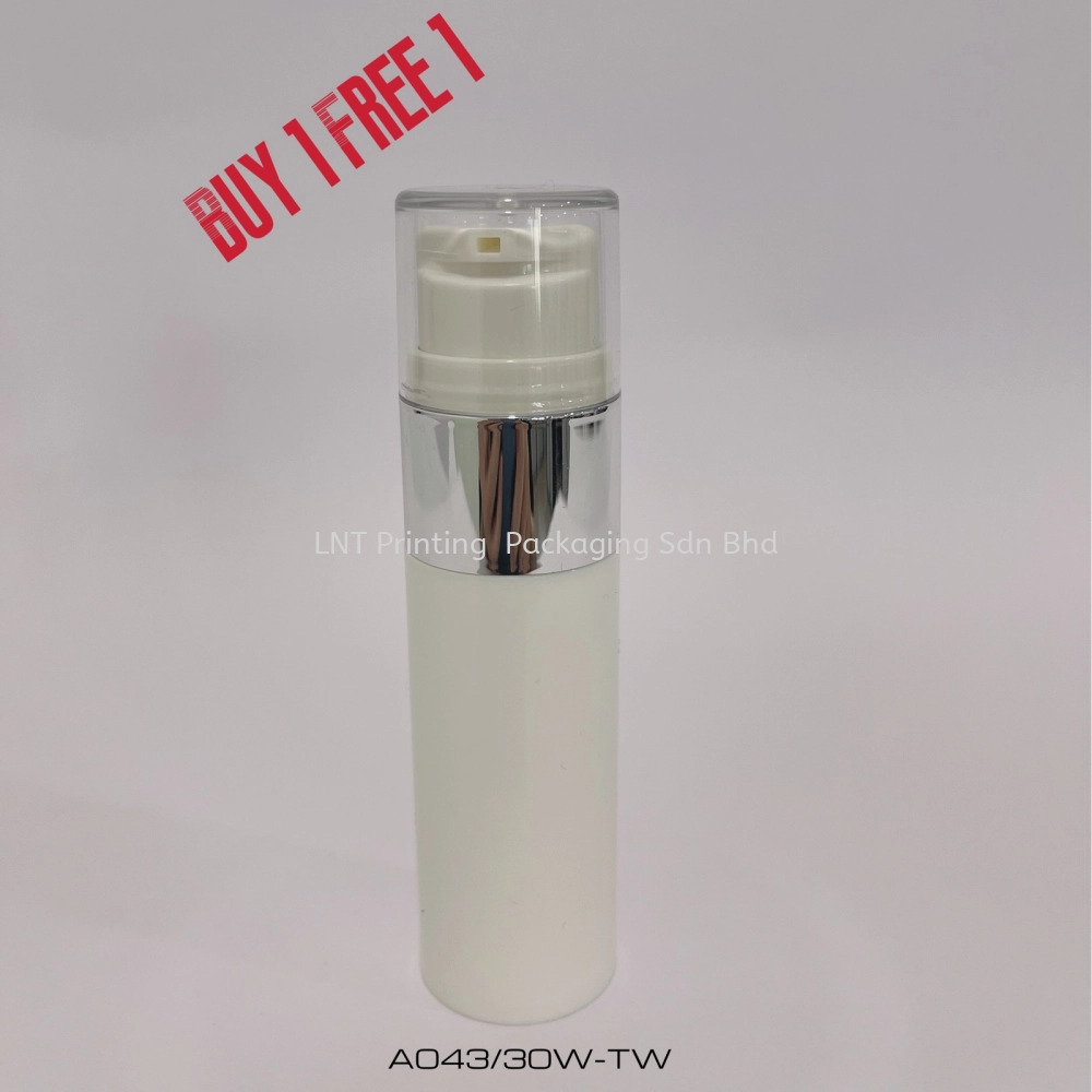 30ml White Airless Bottle With Silver Ring