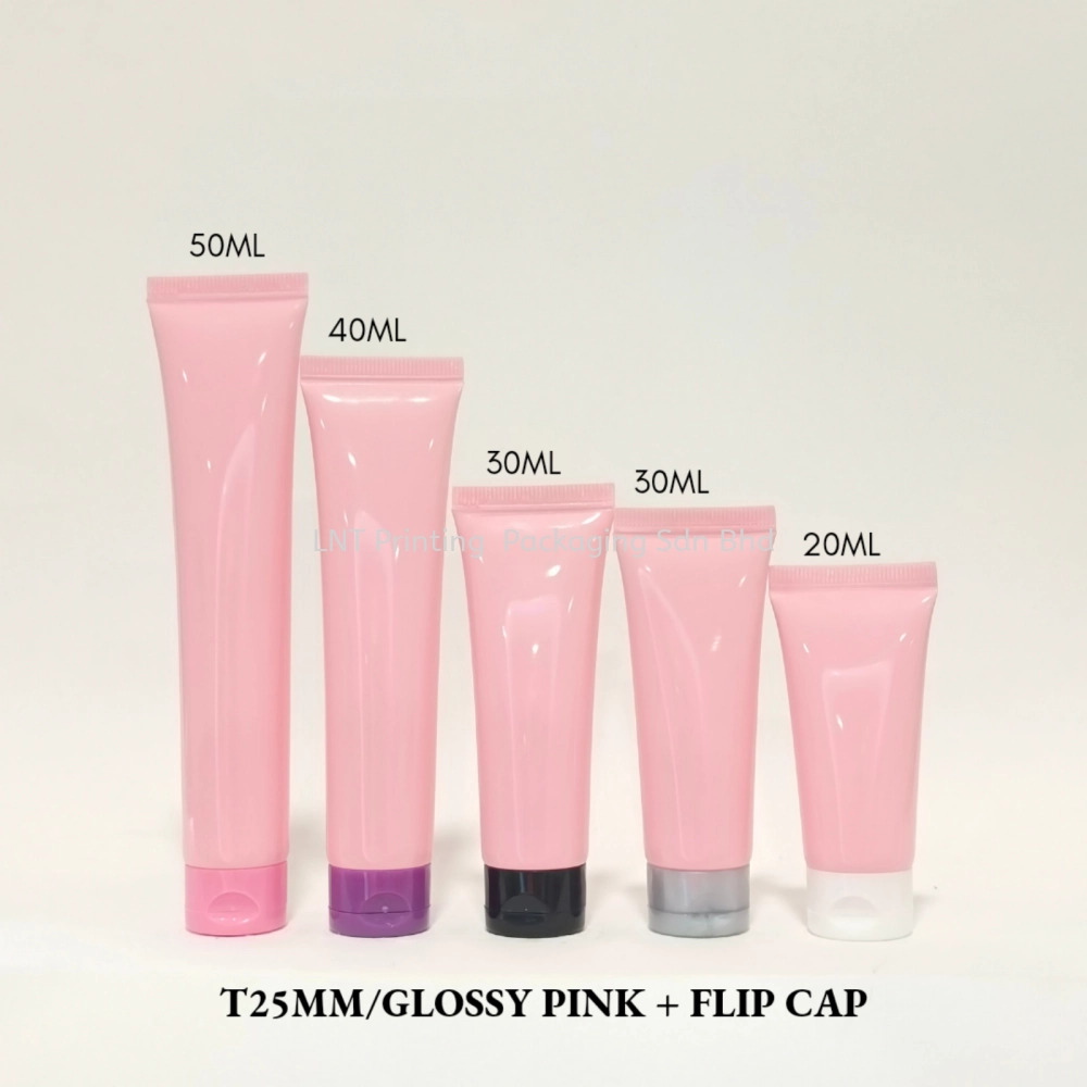 [T25MM Glossy Pink Soft Tube] T25MM GLOSSY PINK WITH FLIP CAP