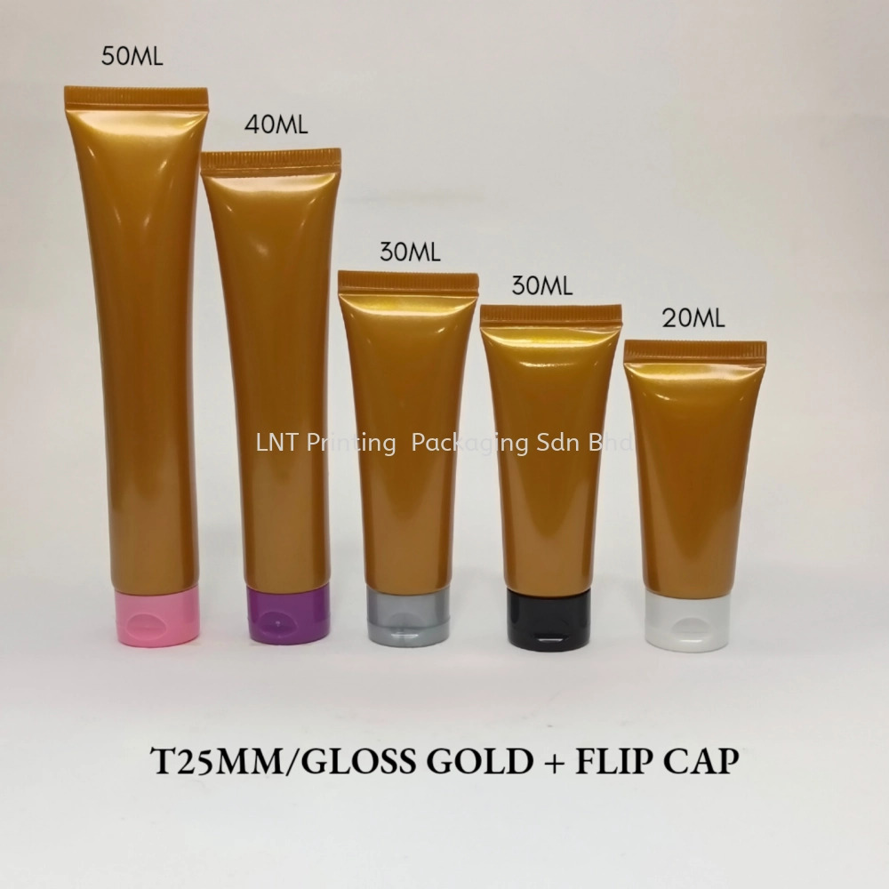 [T25MM Gold Soft Tube] T25MM GLOSS GOLD WITH FLIP CAP