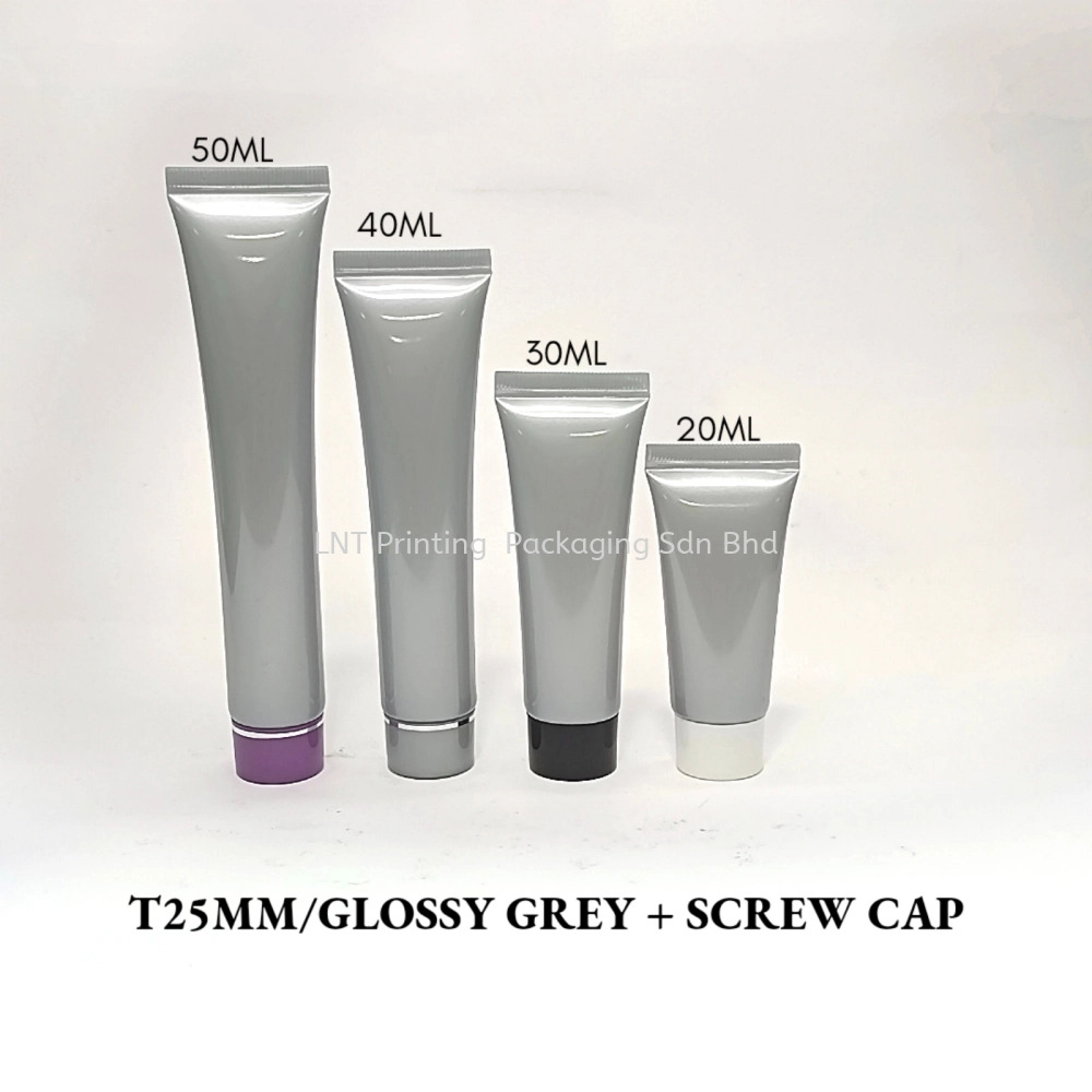 [T25MM Grey Soft Tube] T25MM GLOSSY GREY WITH SCREW CAP