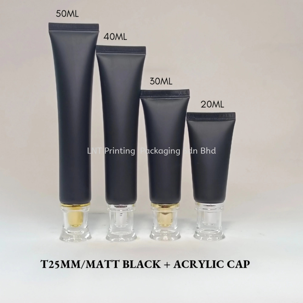 [T25MM Black Soft Tube] T25MM MATT BLACK SOFT TUBE WITH ACRYLIC CAP