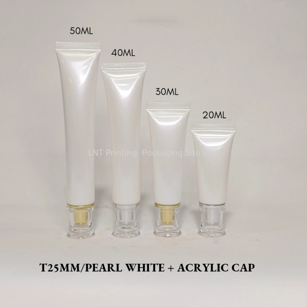 [T25MM Pearl White Soft Tube] T25MM PEARL WHITE WITH ACRYLIC CAP