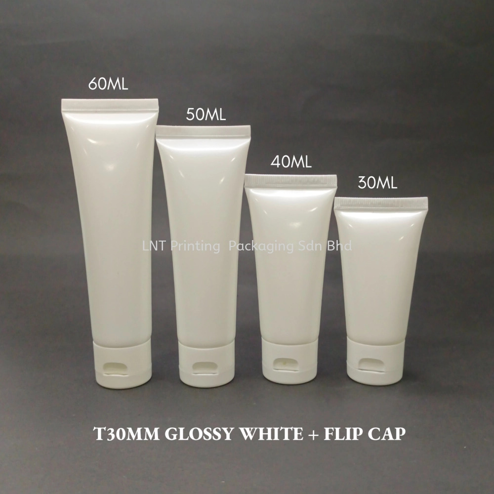 [T30MM Pearl White Soft Tube] T30MM Pearl White Soft Tube With Flip Cap