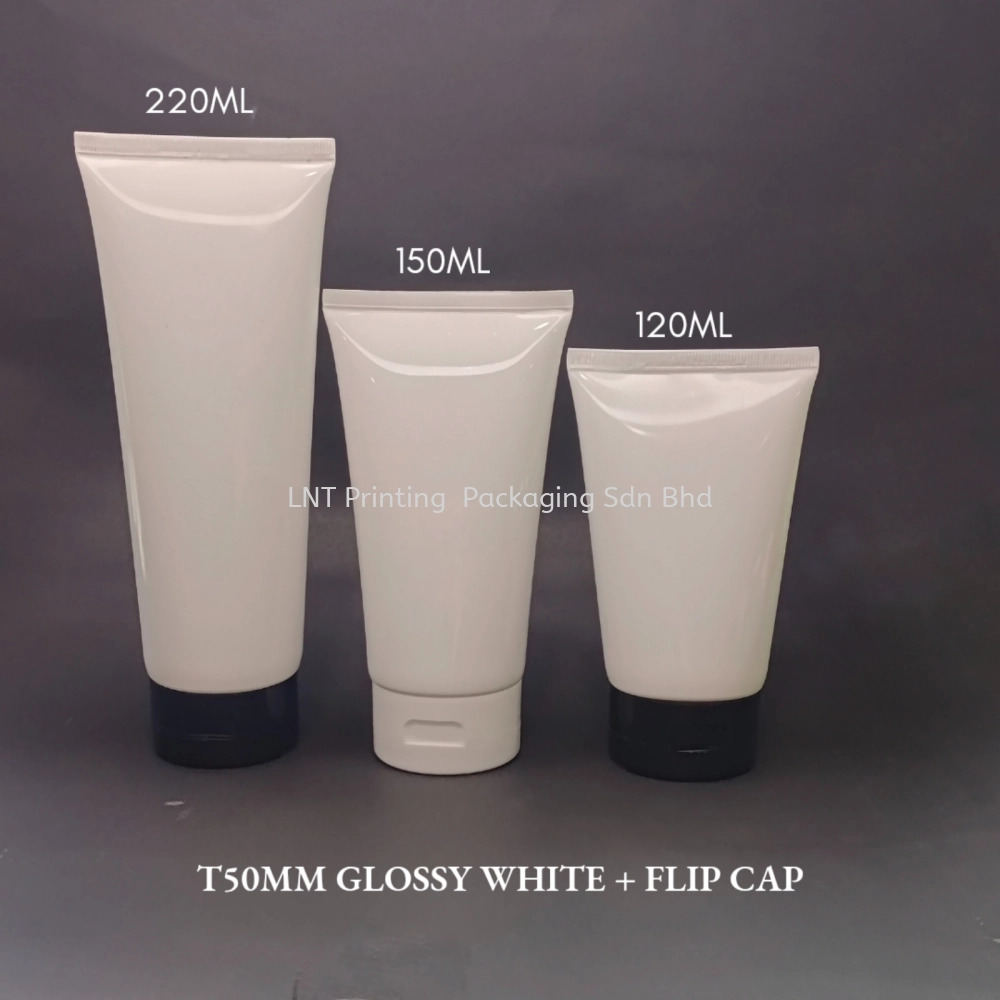 [T50MM Soft Tube] T50MM Glossy White With Flip Cap